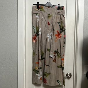 Zara cotton wide leg pants